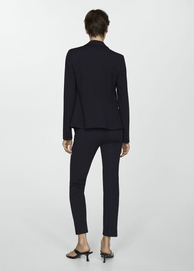 MANGO Pleated suit trousers Navy