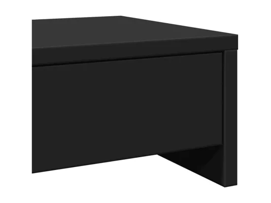Support de moniteur avec tiroirs noir bois d'ingénierie