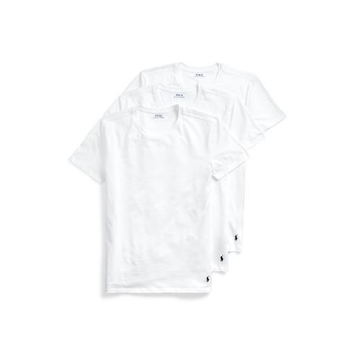 Ralph Lauren Slim Crewneck 3-pak Undertrøjer, White/White/White, M