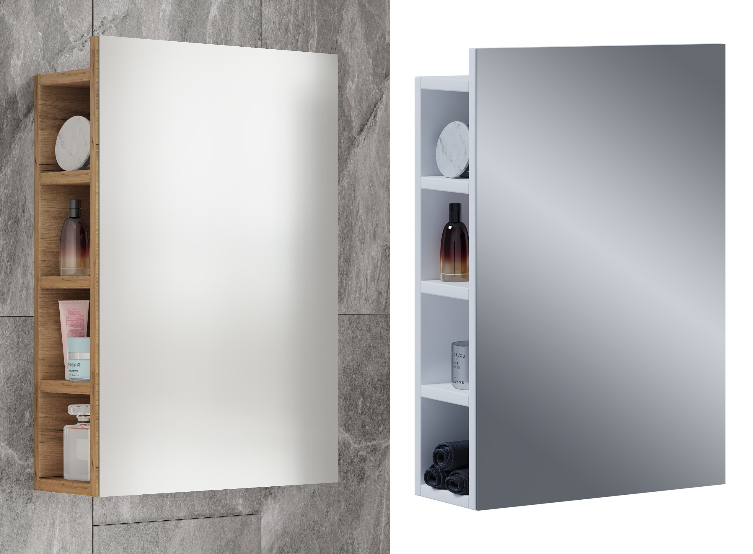 VCM Badspiegel Wandspiegel Hängespiegel Spiegelschrank Badezimmer Flandu L