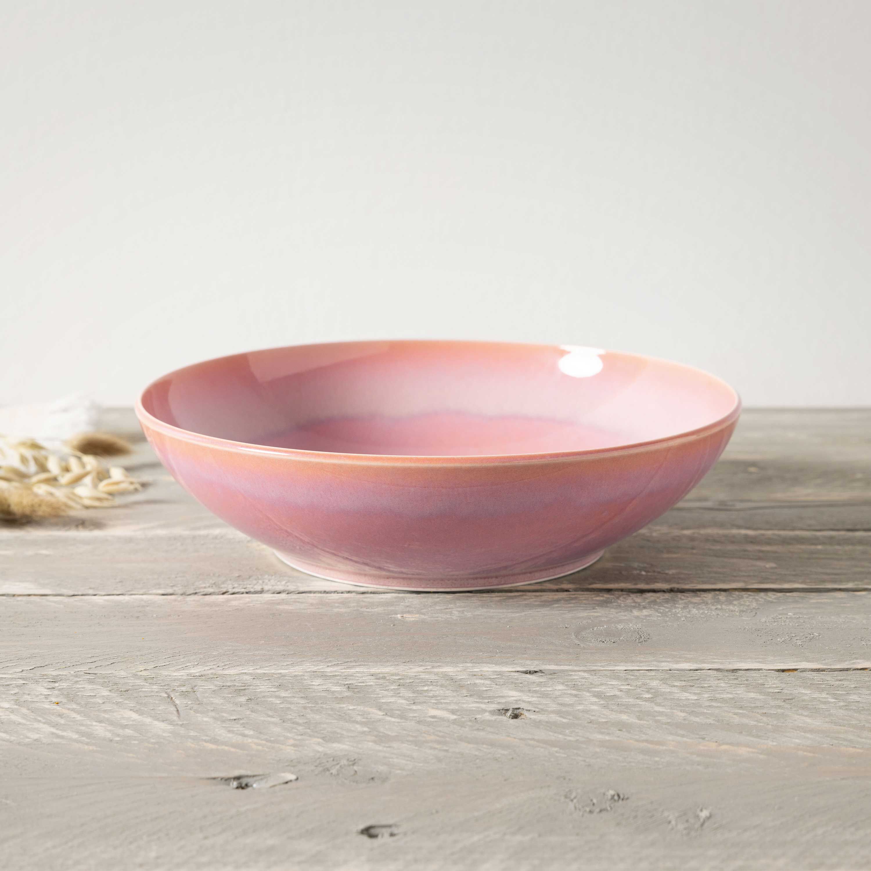 Perlemor Salad serving bowl Pink, 40.6 oz, Premium Porcelain