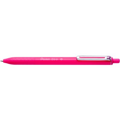 Stylo-bille pentel izee retractable ecriture moyenne  pointe 1mm encre faible       viscosite rechargeable rose