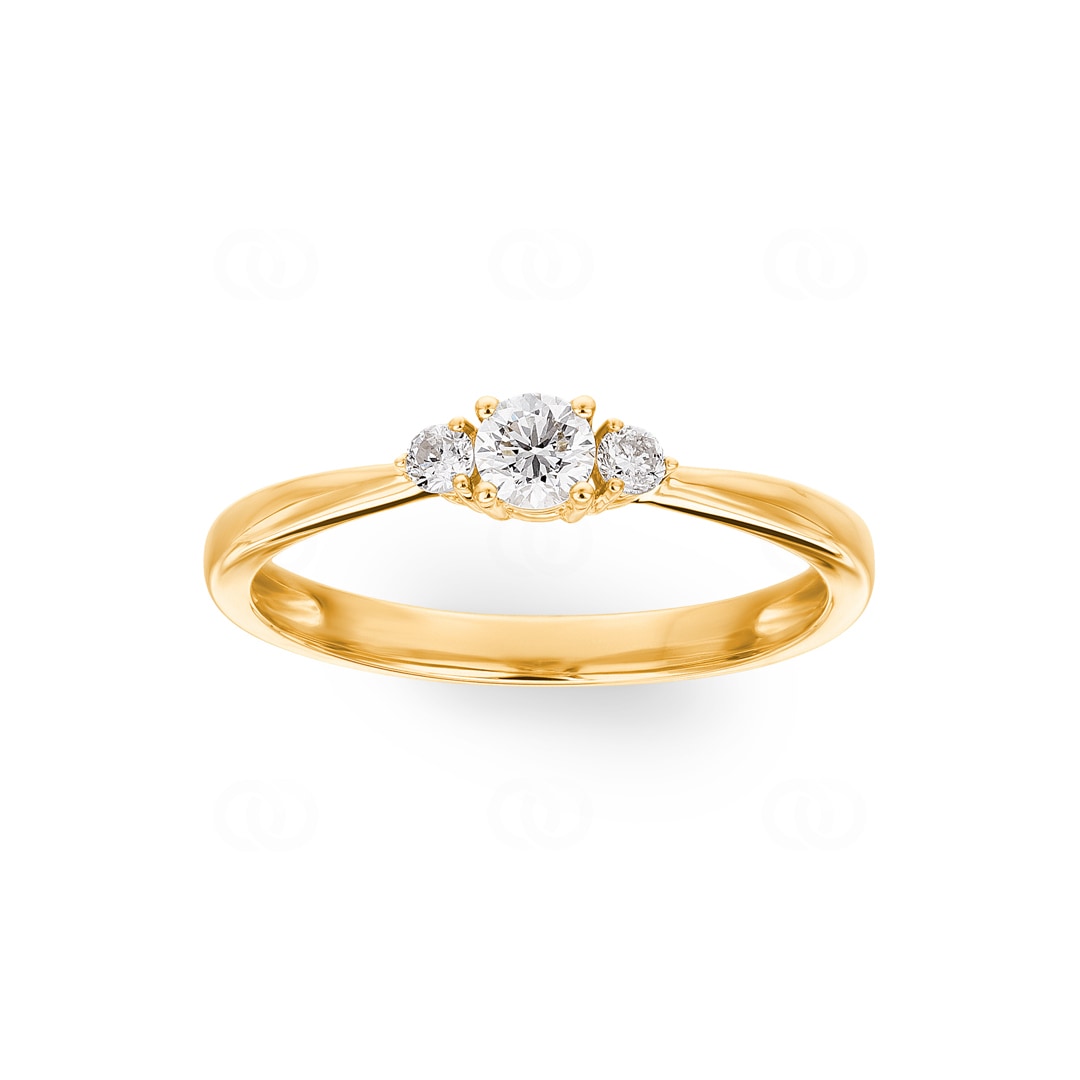 0.25 Karat Diamantring 750/18 K Gelbgold
