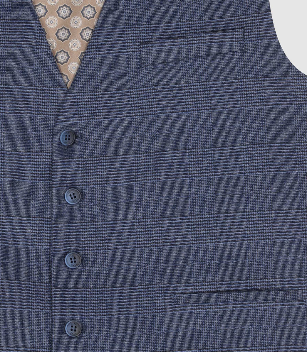 Gilet de costume effet Prince de Galles marine XSWING
