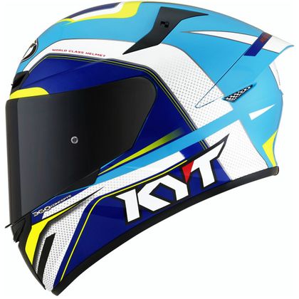 Casque KYT TT-COURSE - GRAND PRIX - Blanc / Bleu