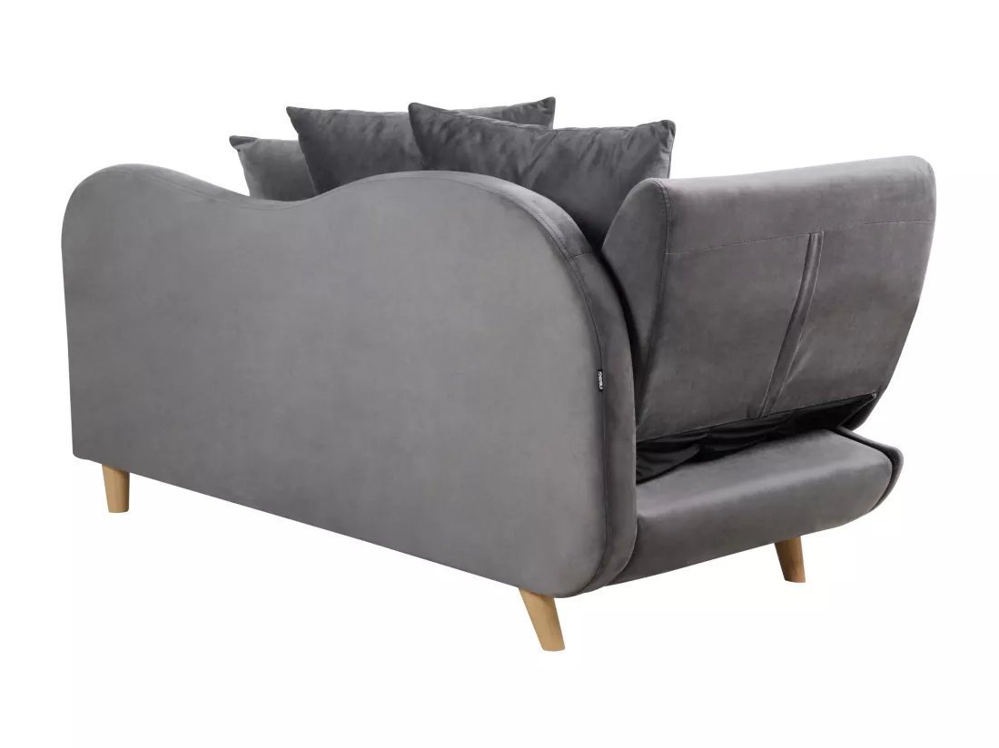 Chaise longue en velours côté droite gris foncé MERI II