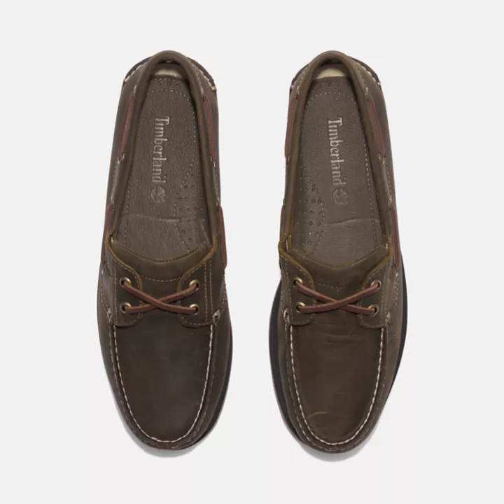 Chaussure bateau classique pour homme en vert