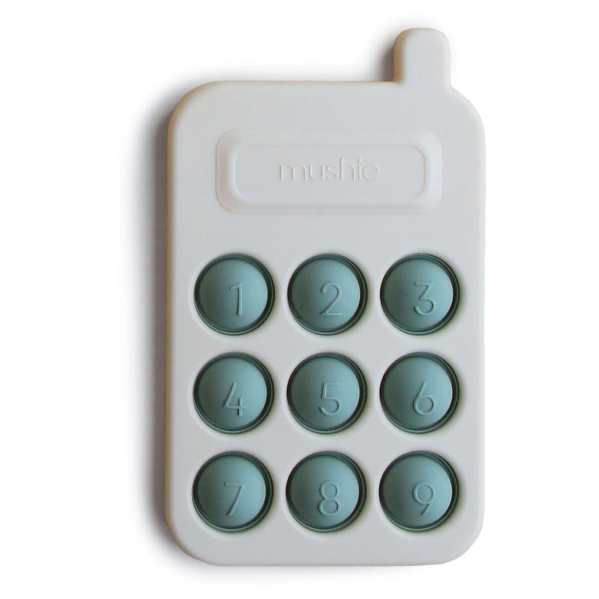 Mushie press toy telefoon mint - shop nu - Prénatal