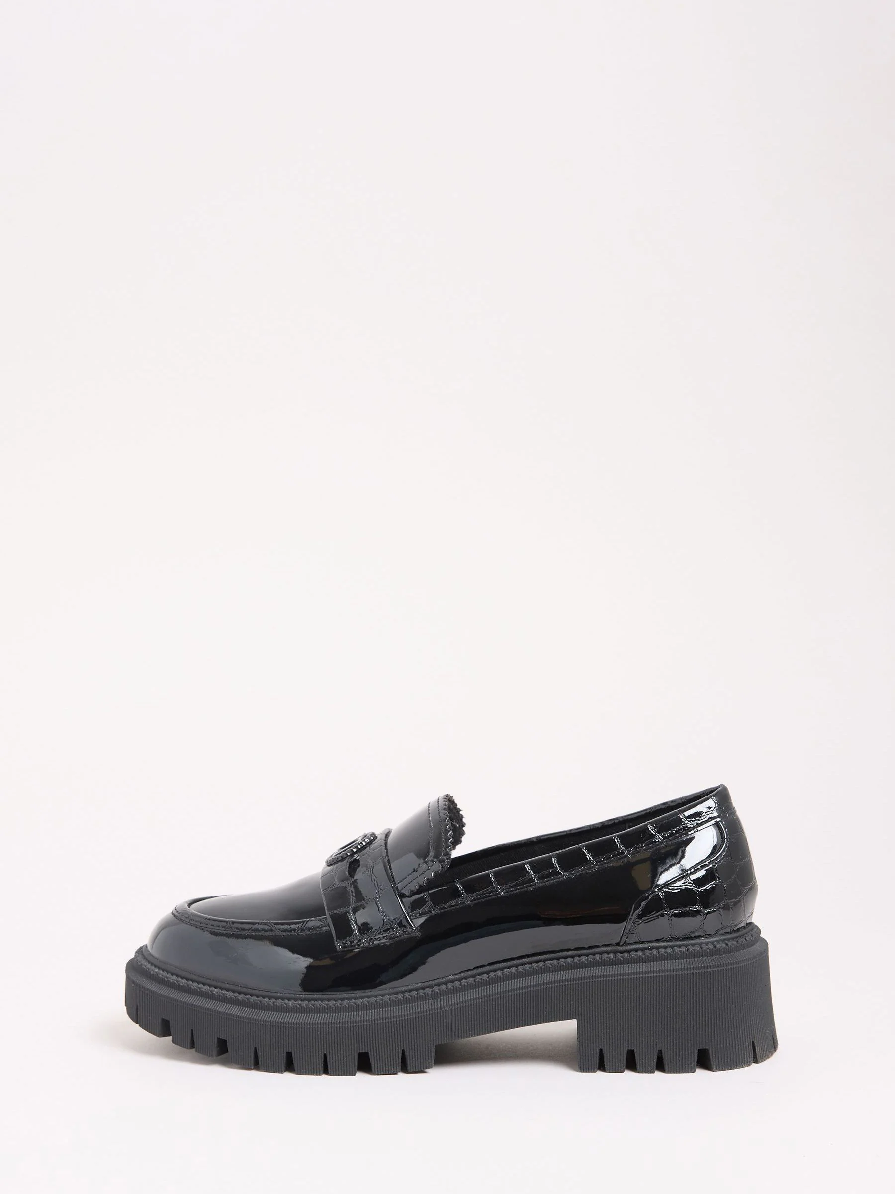 Lipsy Faux Leather Patent Chunky Penny Loafers