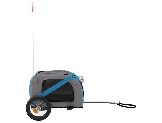 VIDAXL - Remorque de vélo pour chien bleu et gris tissu oxford et fer
