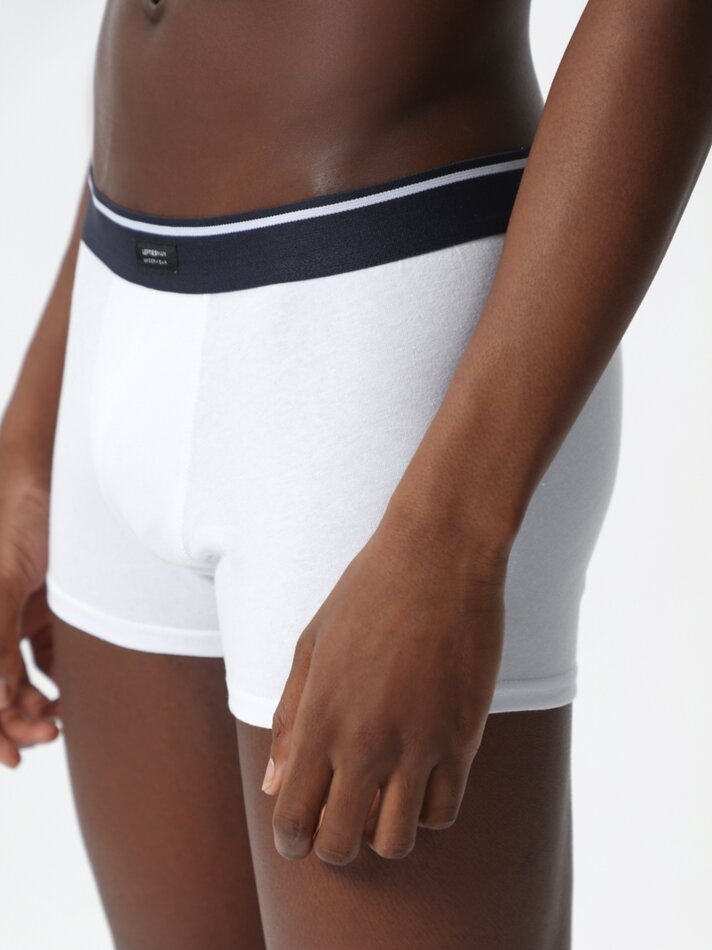 Pacote com 7 cuecas boxer lisas - Azuis