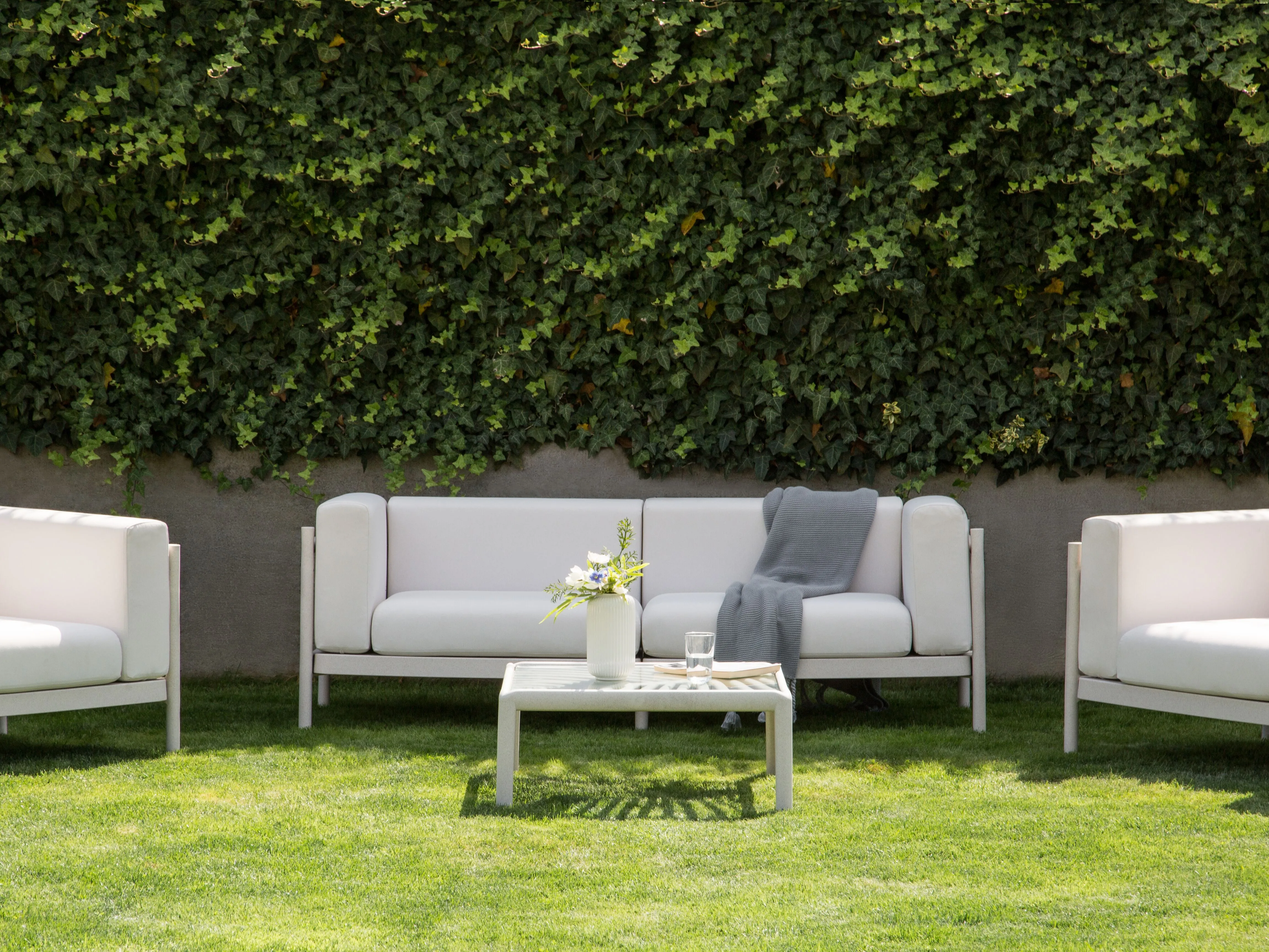 Tuin loungebank 2-zits FERRETTI Lichtbeige