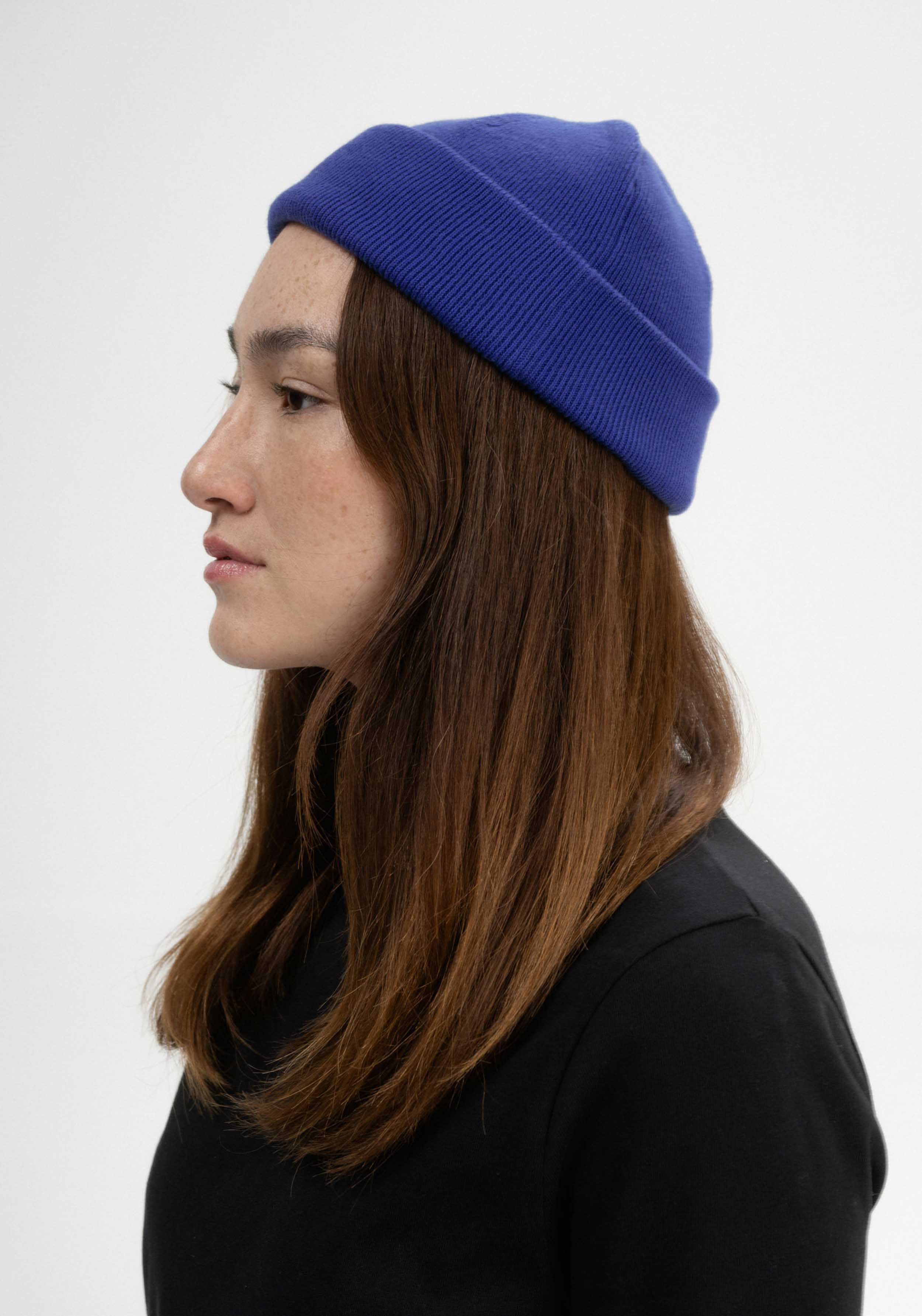 Mela Kurze Feinstrickmütze Lesh Bold Blue