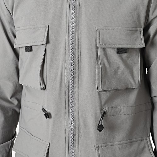 Veste Zippée Longue Gris