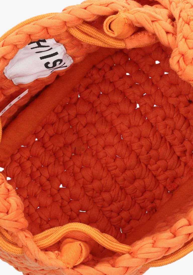 HVISK oranje hvisk handtas luna crochet