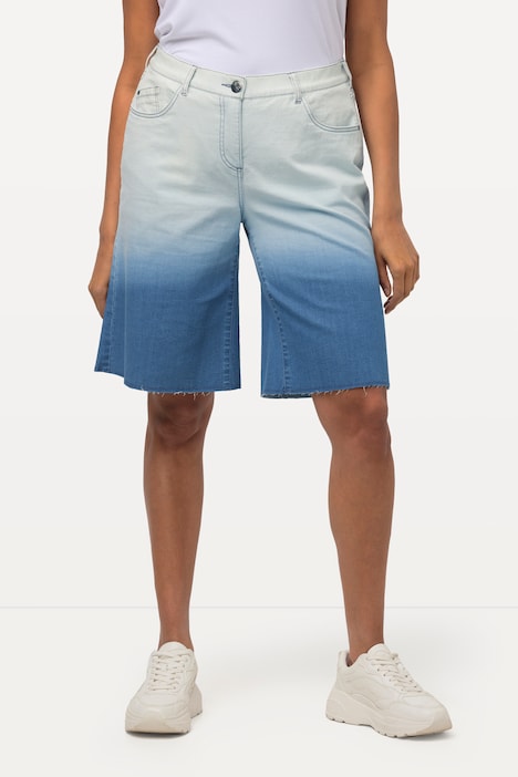 Jeansshorts Mary, Farbverlauf, weites Bein, 5-Pocket-Form