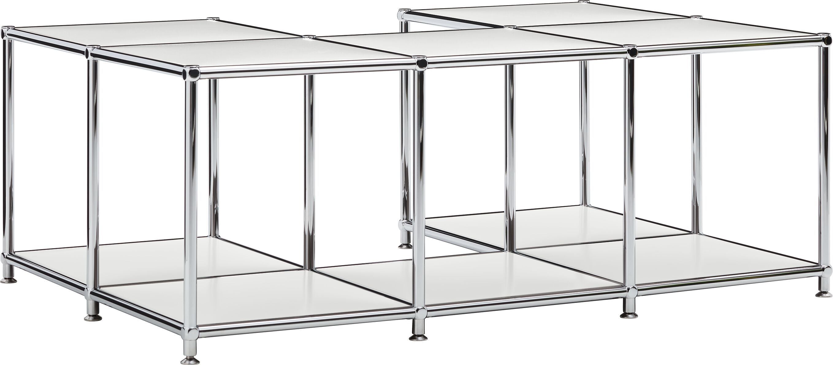 FLEXCUBE Salontisch - Hellgrau / B: 114.5 cm x T: 77.5 cm x H: 42.5 cm