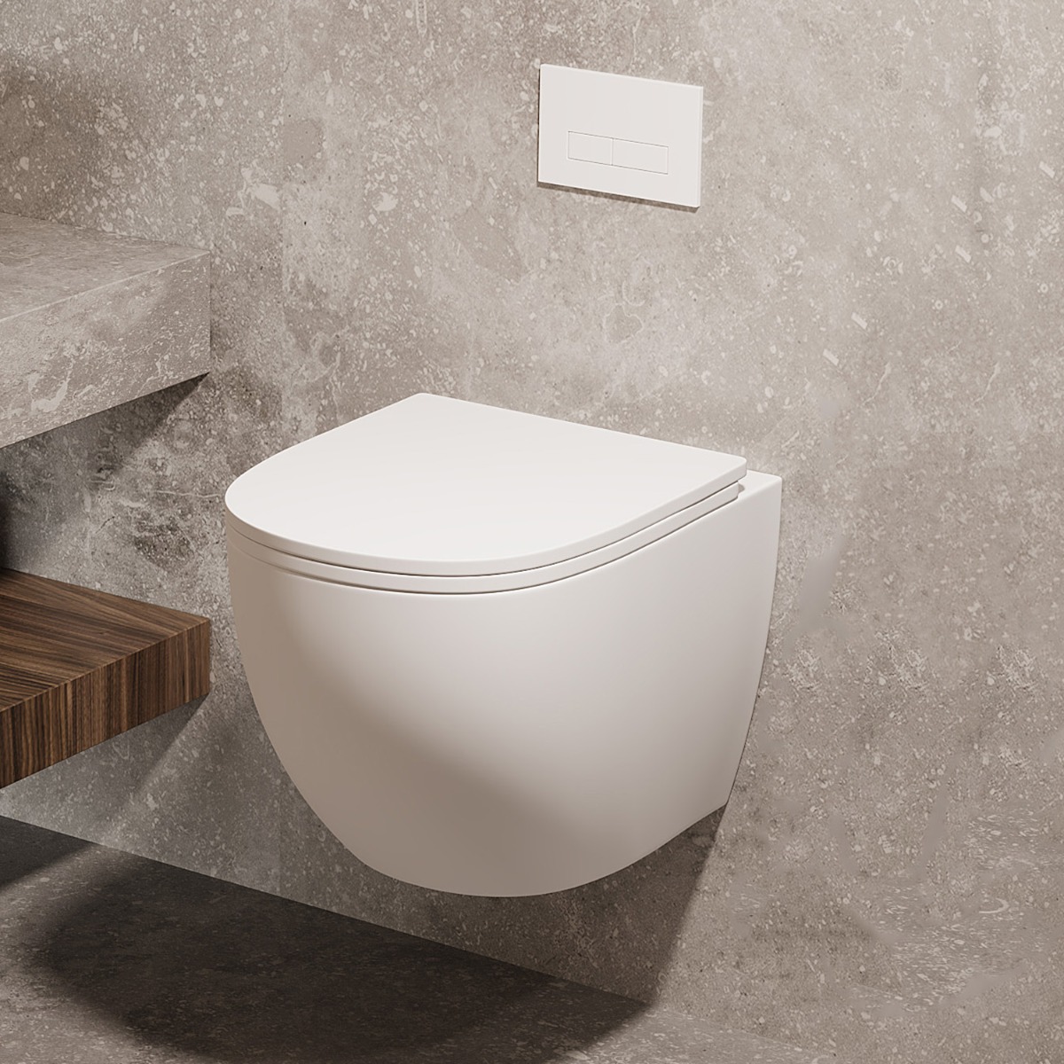 Saniclear Itsie mat witte toiletpot randloos met softclose zitting