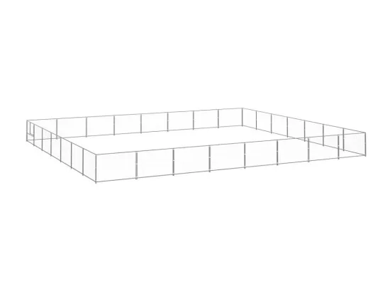 Chenil extérieur cage enclos argenté 800 x 700 x 70 cm 02_0000288