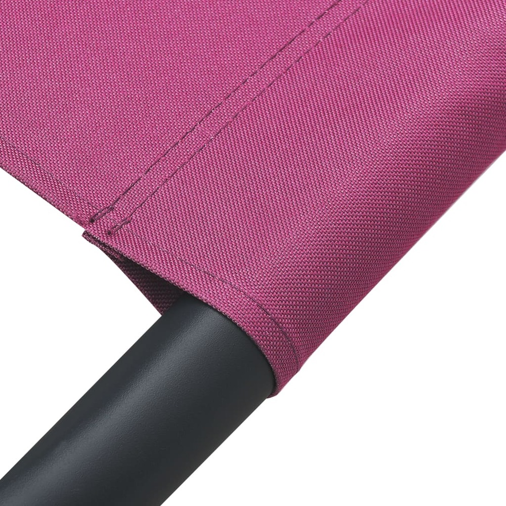 Lit de repos transat chaise longue d'extérieur 200 cm avec auvent rose