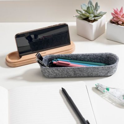 Felt Pencil Case And Phone Holder