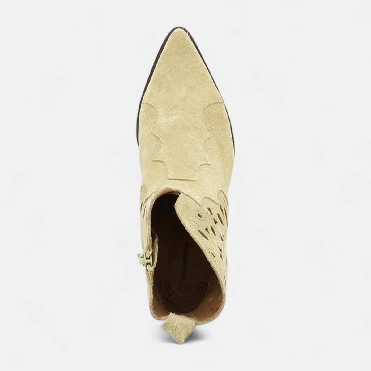 Santiags à talon Femme en cuir beige