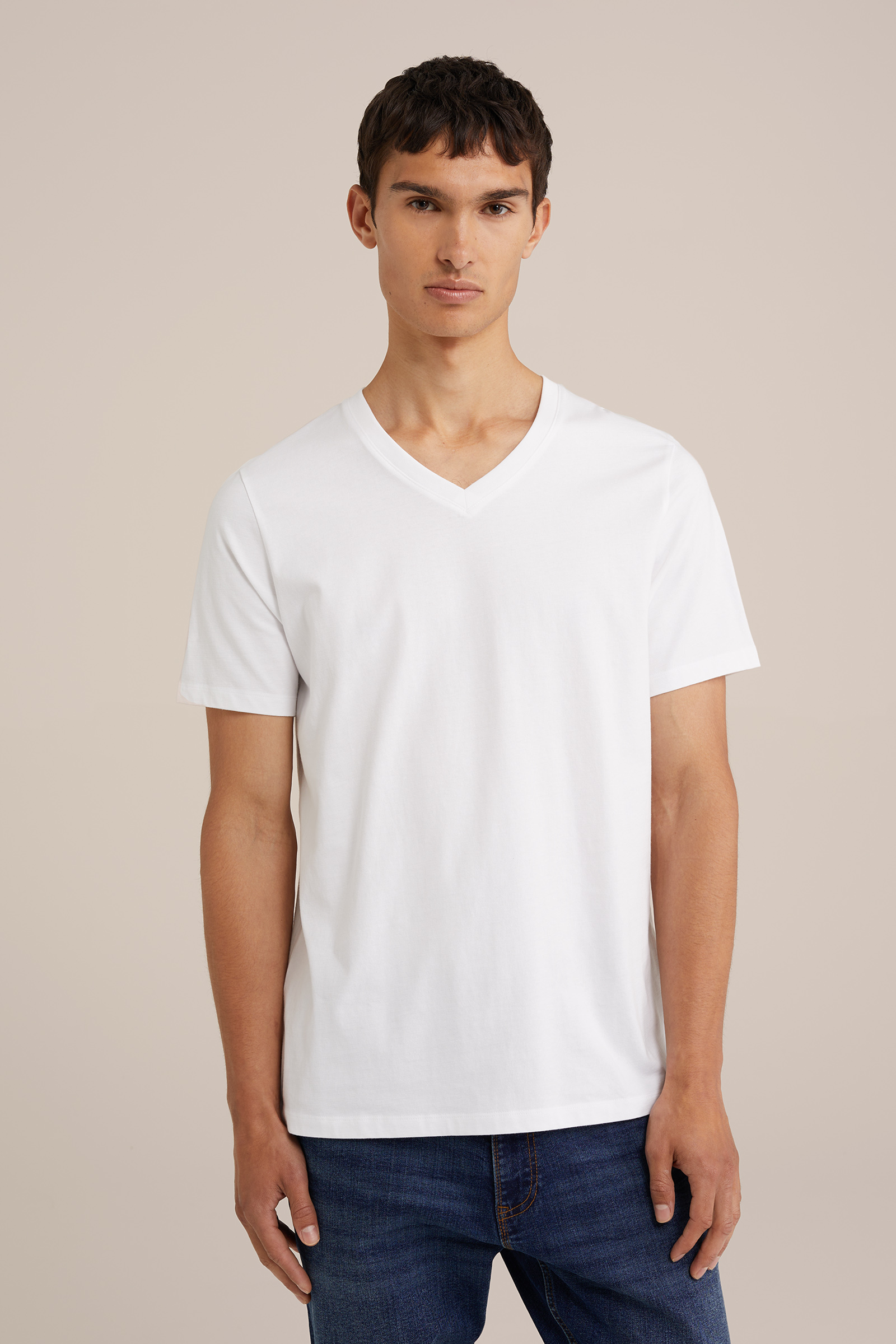 T-shirt van 100% katoen WE Fashion Wit