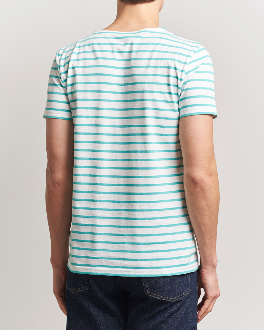 Armor-lux Hoëdic Boatneck Héritage Stripe T-shirt Milk/Laguna