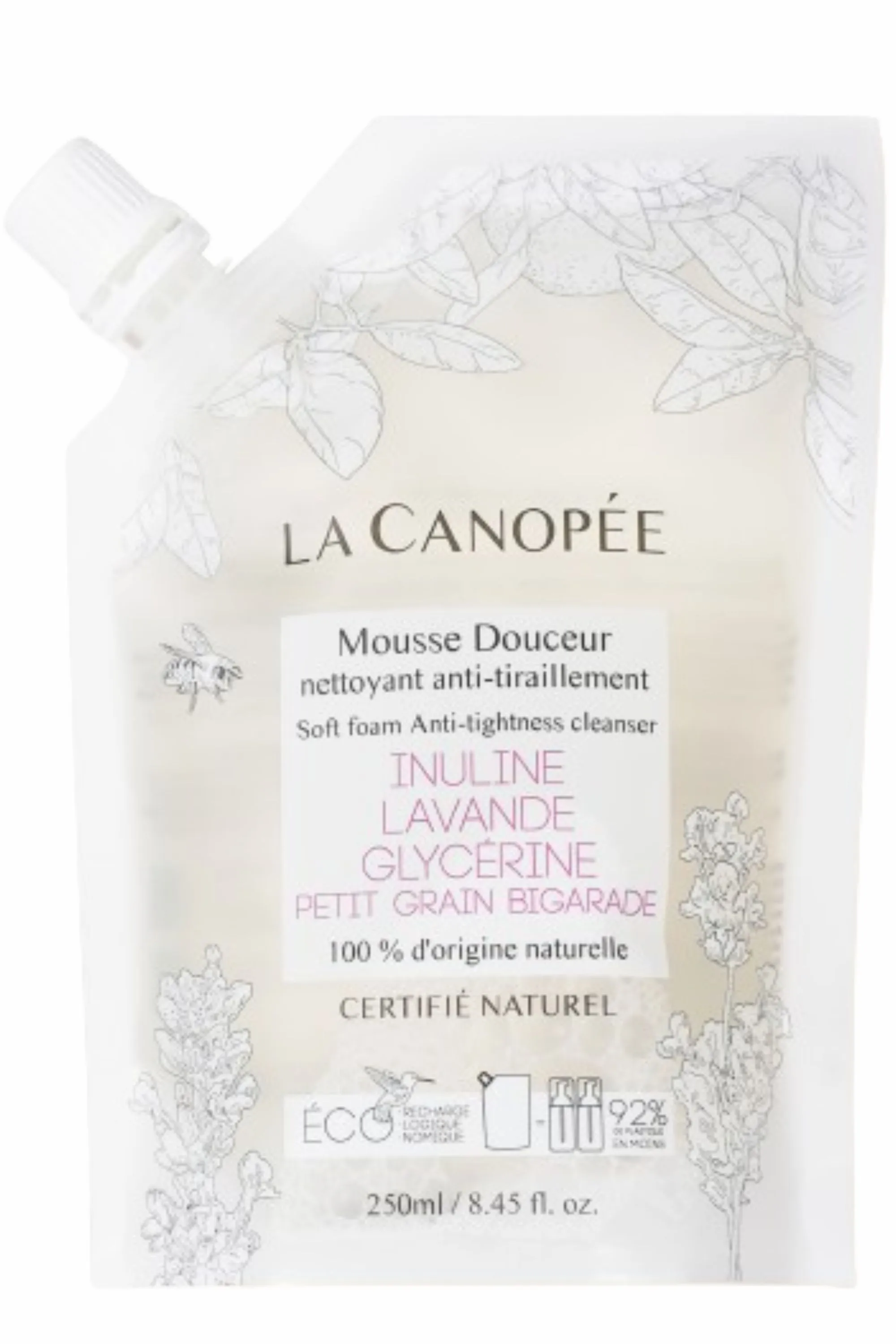 La Canopée Mousse douceur nettoyant anti-tiraillement rechargeable-115 ml
