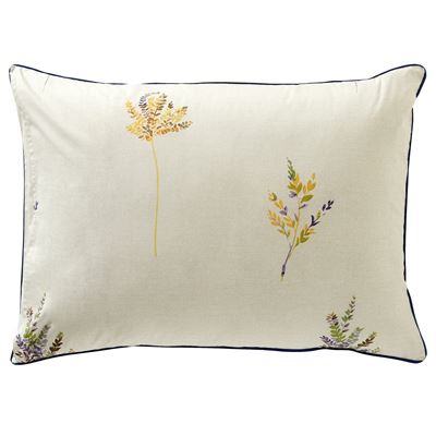 Linge de lit percale feuilles et bouquets - BECQUET CRÉATION
