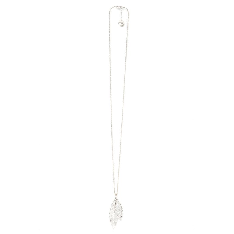 sautoir feuille plaqué argent - THALIE