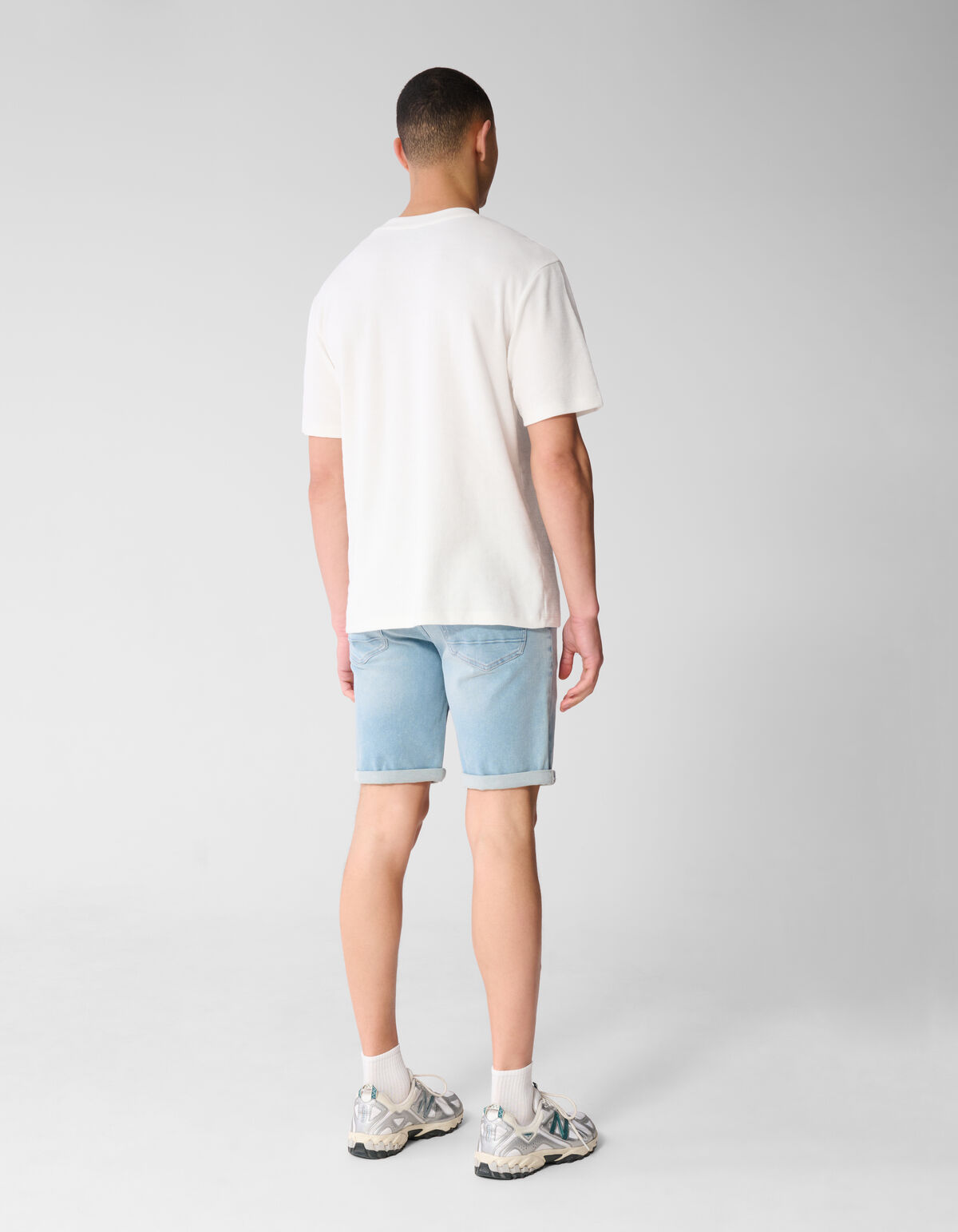 Spark Structuur T-shirt Gebroken Wit