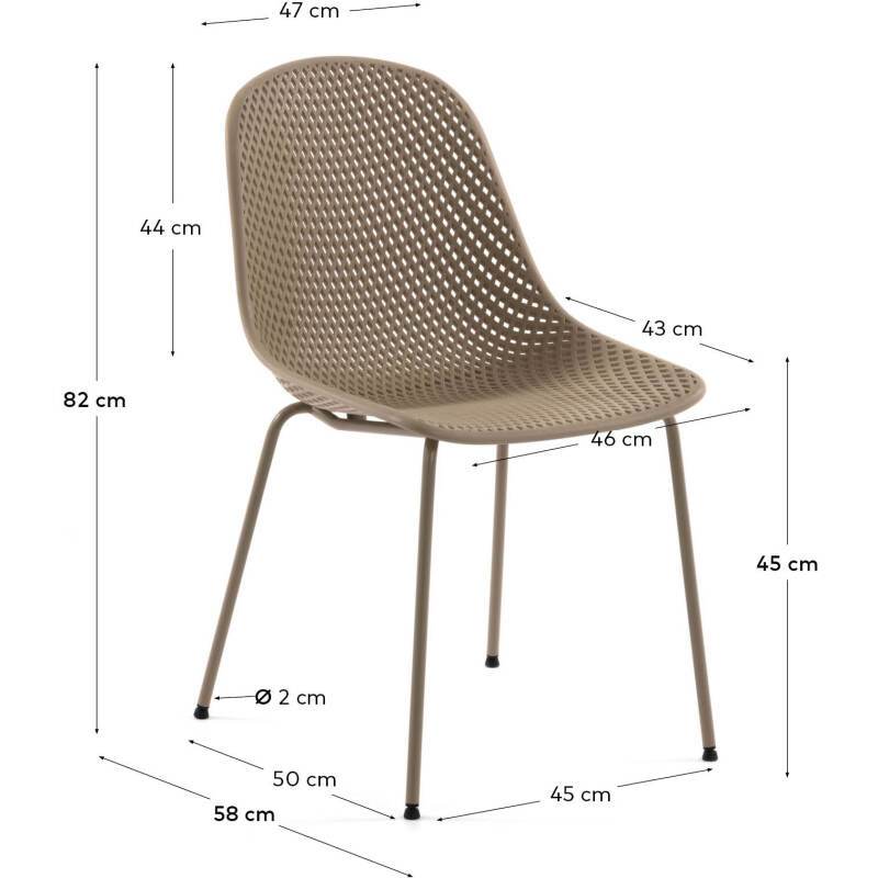 Chaise d'extérieur Quinby - plastique recyclable - pieds acier