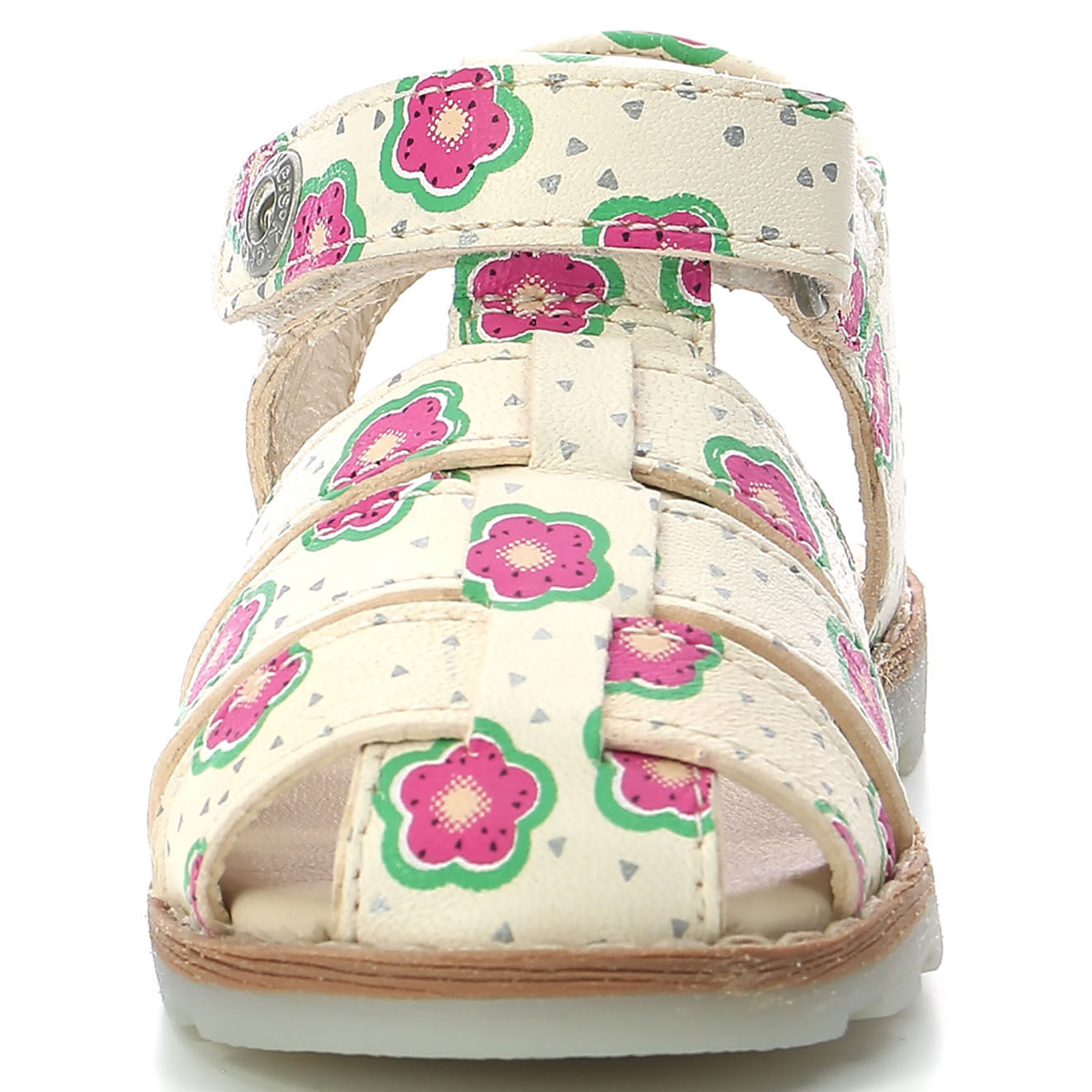 Kickers Sandales en Cuir Nonosti blanc cassé/flower