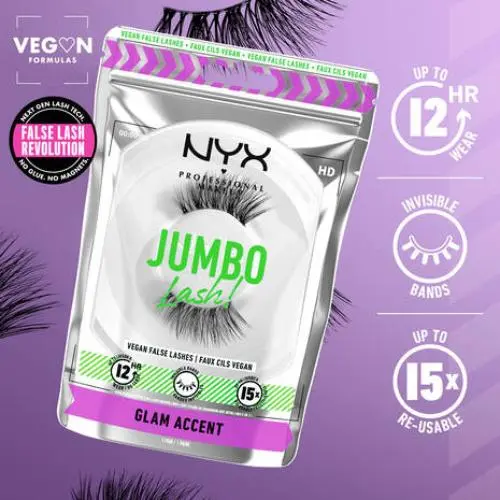 Jumbo Lash Vegan Reusable False Lash Glam Accent