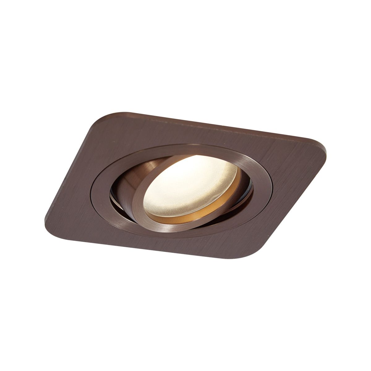 Afgeronde inbouwspot donkerbrons GU10 50mm draai- en kantelbaar IP44 - Alberto