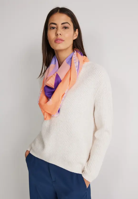 Halstuch mit Print - strong apricot