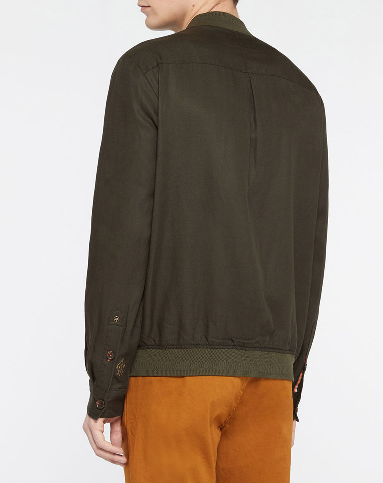 Scotch & Soda Blouson en Lin mélangé court kaki foncé
