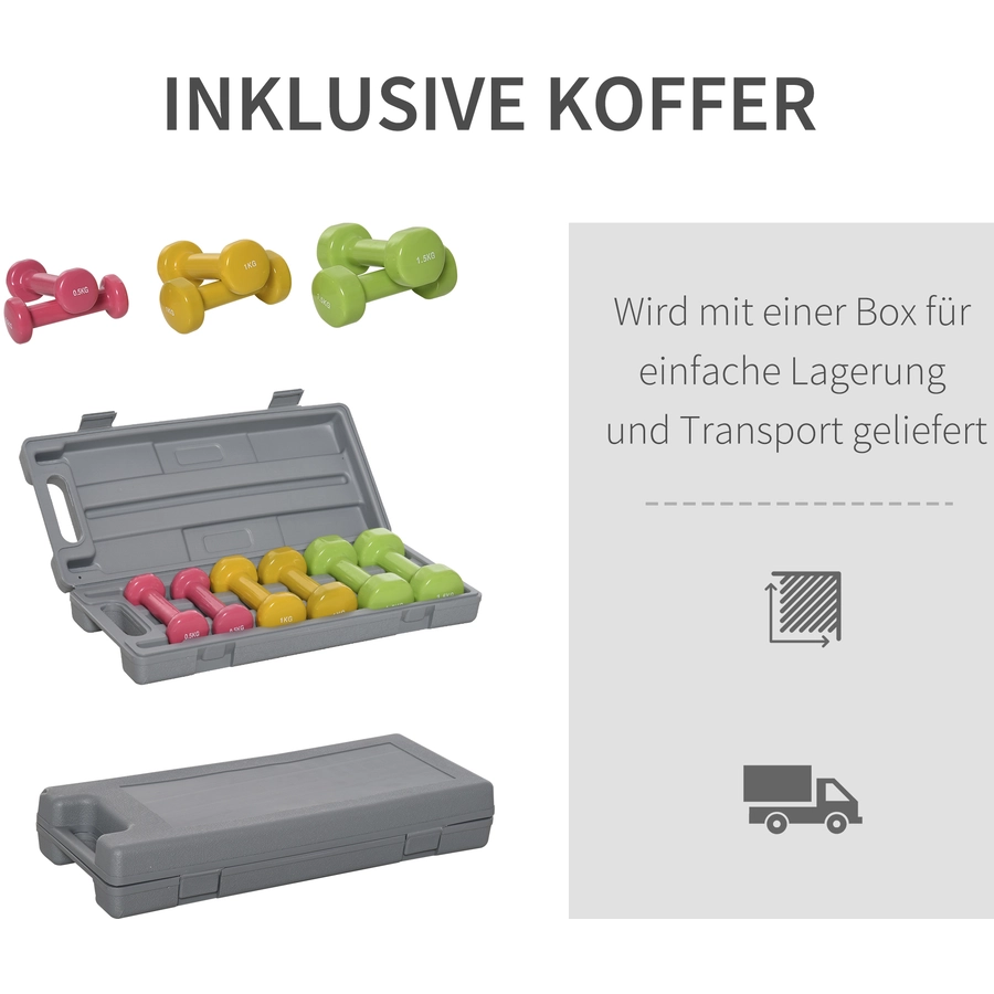 HOMCOM Hantel Set 6 kg bunt