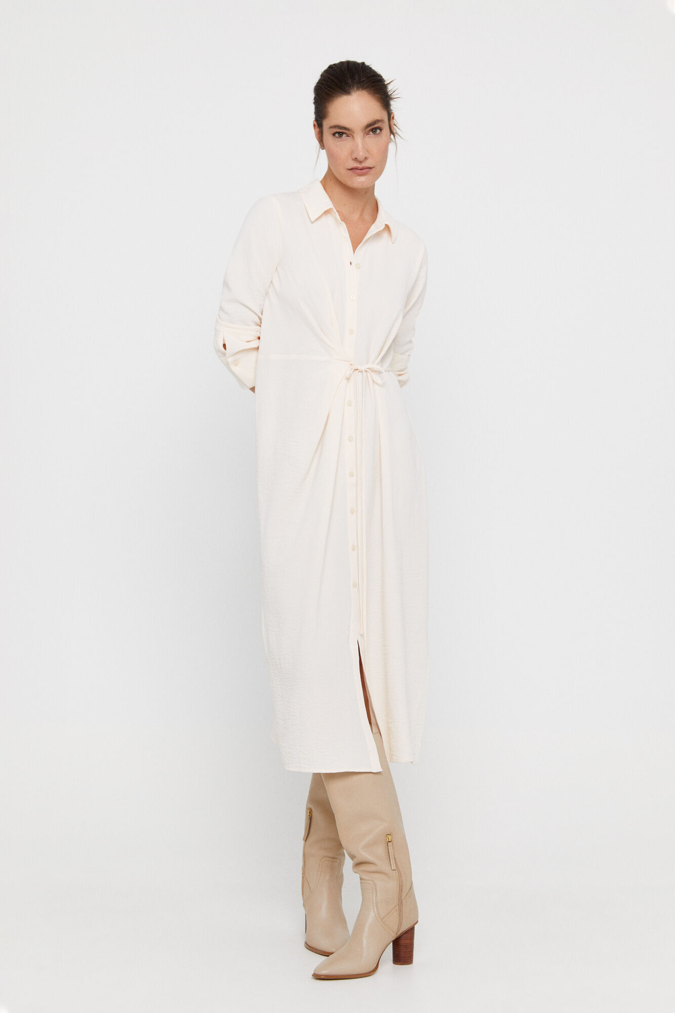 Vestido midi envelope - Branco