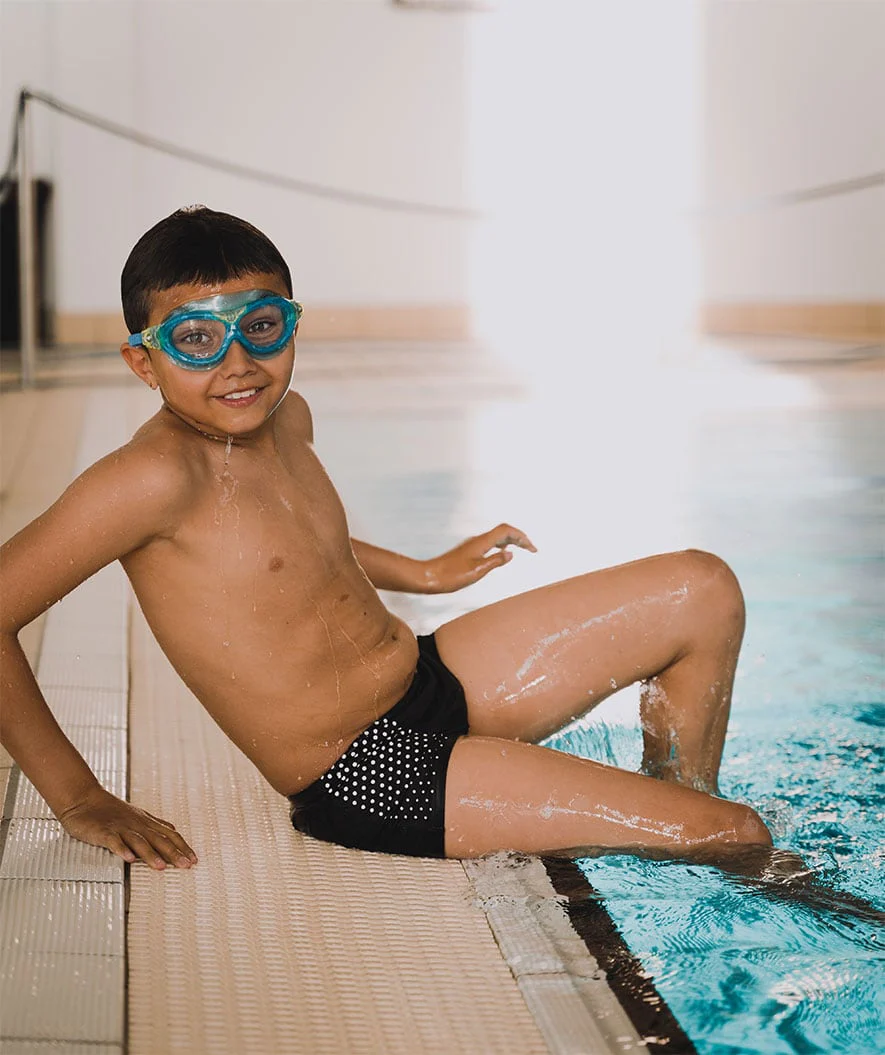 Watery badebukser til drenge - Flaming Vegas Eco - White Sporty