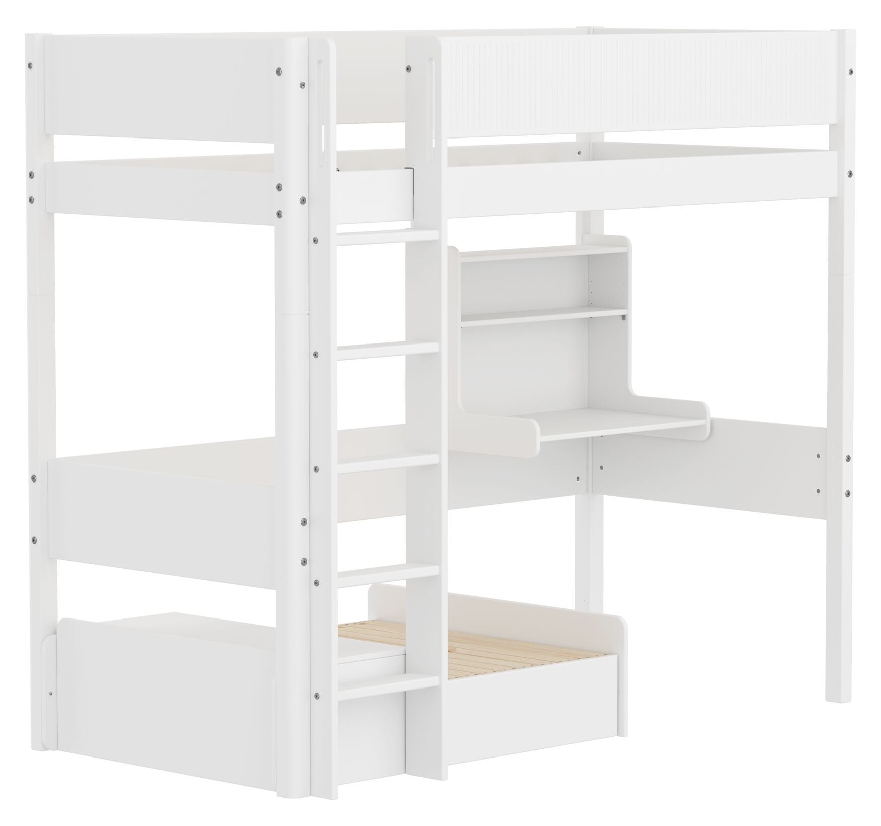 Flexa WHITE Hochbett - Weiss / B: 109.0 cm x T: 210.0 cm x H: 184.0 cm