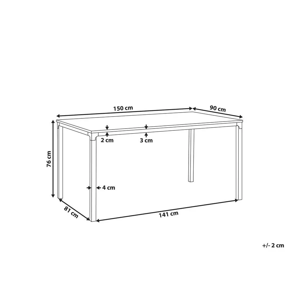 HOCKLEY - Eettafel - Lichte houtkleur - 90 x 150 cm - Vezelplaat