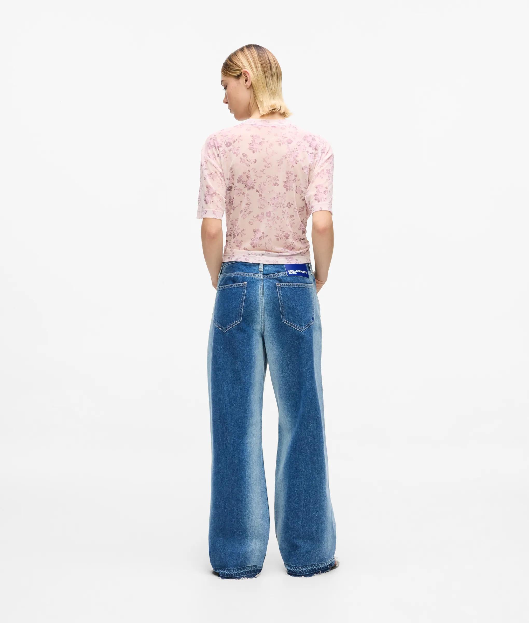 Ombré relaxed jeans met middelhoge taille