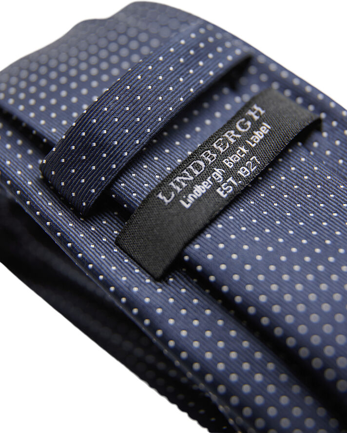 Lindbergh Polyester tie with dots 7 cm Navy