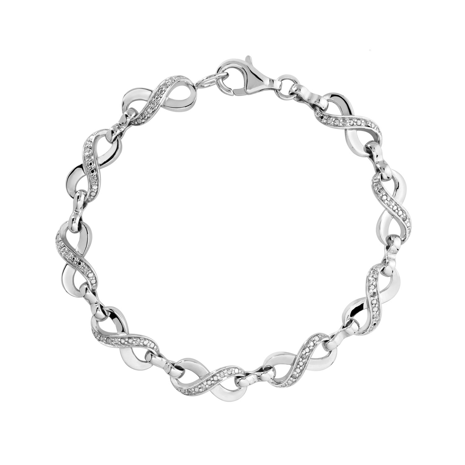 Bracelet argent 925 zirconias 19 cm
