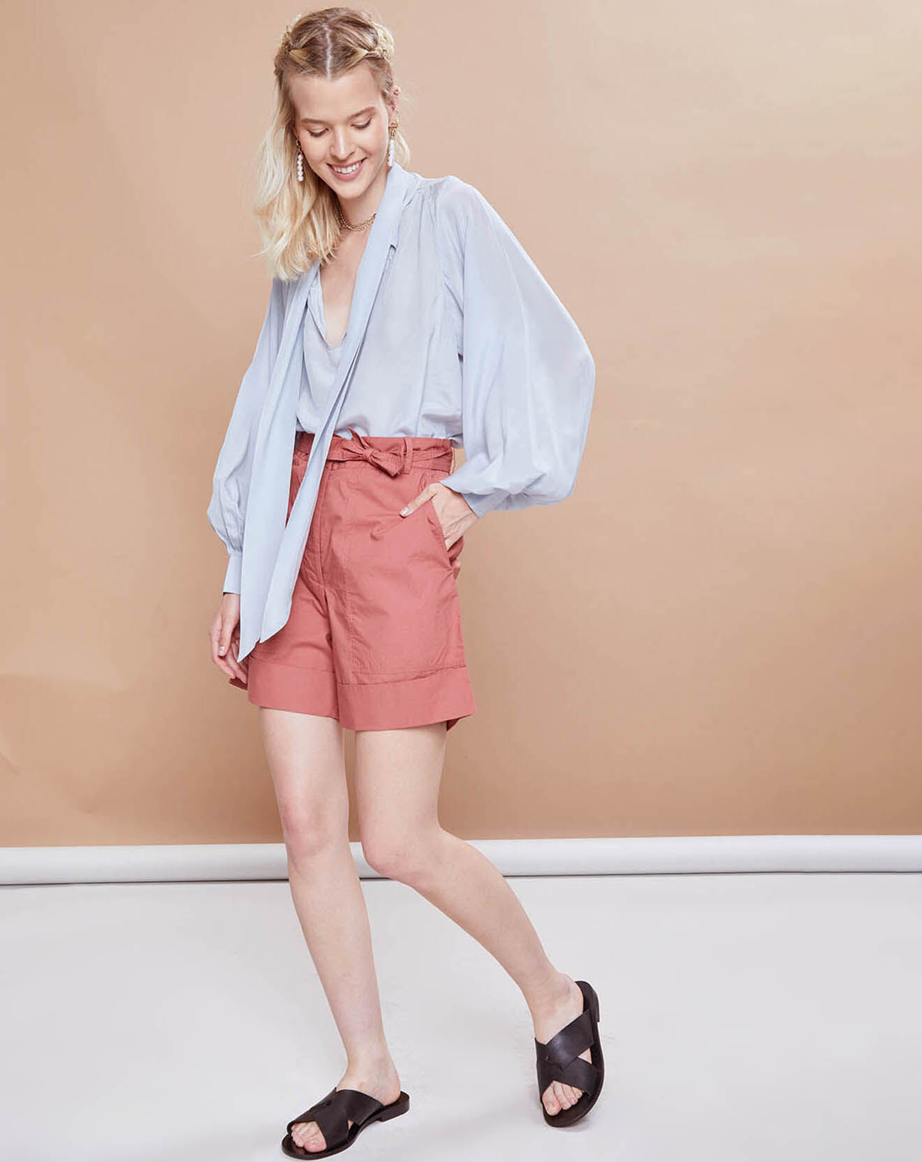 Mare di Latte Short en Popeline Mano calarossa