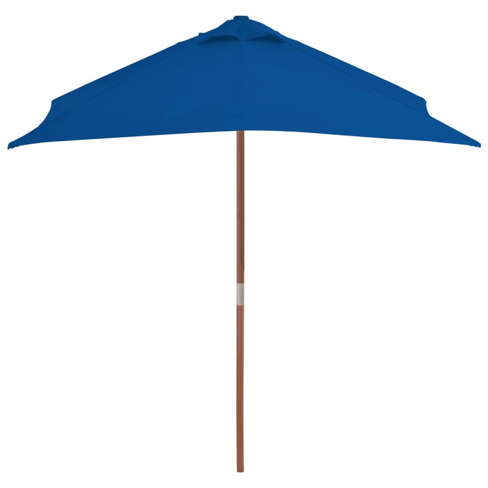 Parasol d'extérieur avec mât en bois 150 x 200 cm bleu