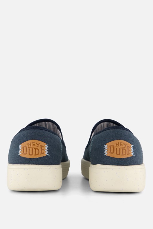 HEYDUDE Sunapee Instappers blauw Katoen