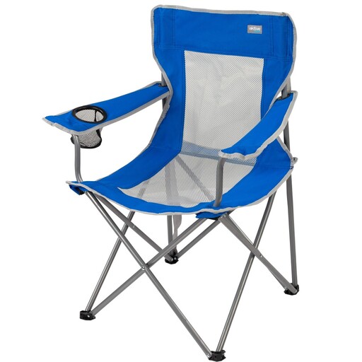 Cadeira de camping dobrável Aktive com porta-copos e encosto respirável.